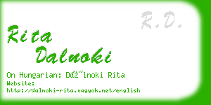 rita dalnoki business card